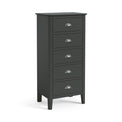 Dumbarton Charcoal Grey Slim Tallboy Chest of Drawers from Roseland Furniture