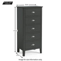 Dumbarton Charcoal Grey Slim Tallboy - Size Guide