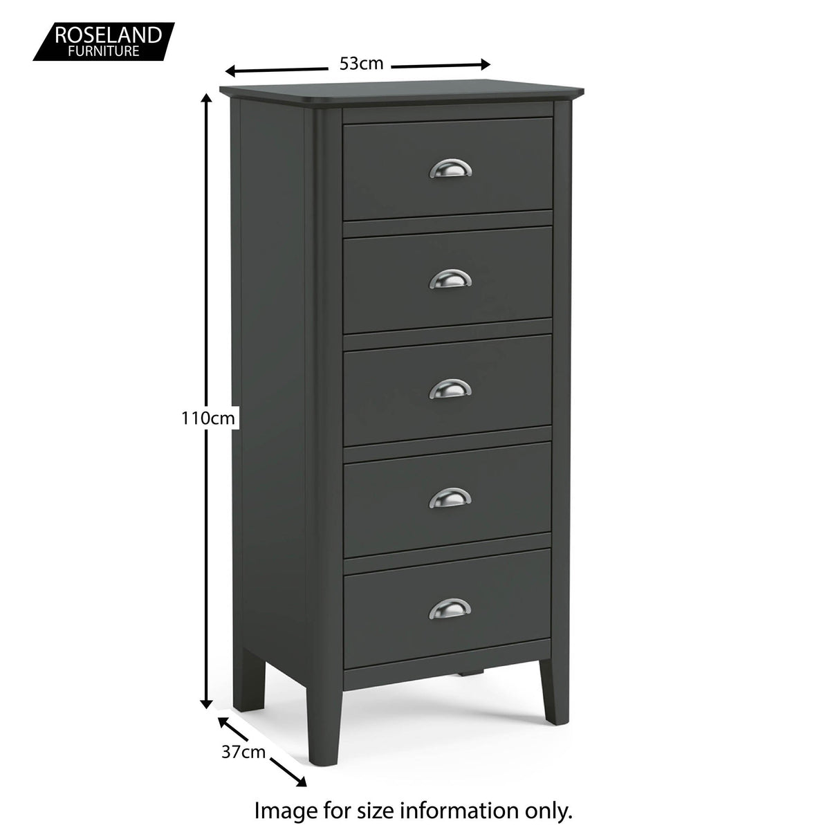 Dumbarton Charcoal Grey Slim Tallboy - Size Guide
