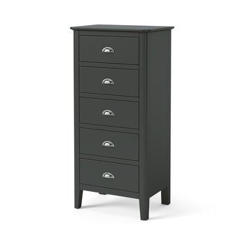 Dumbarton Charcoal Tallboy Chest with 5 Drawers
