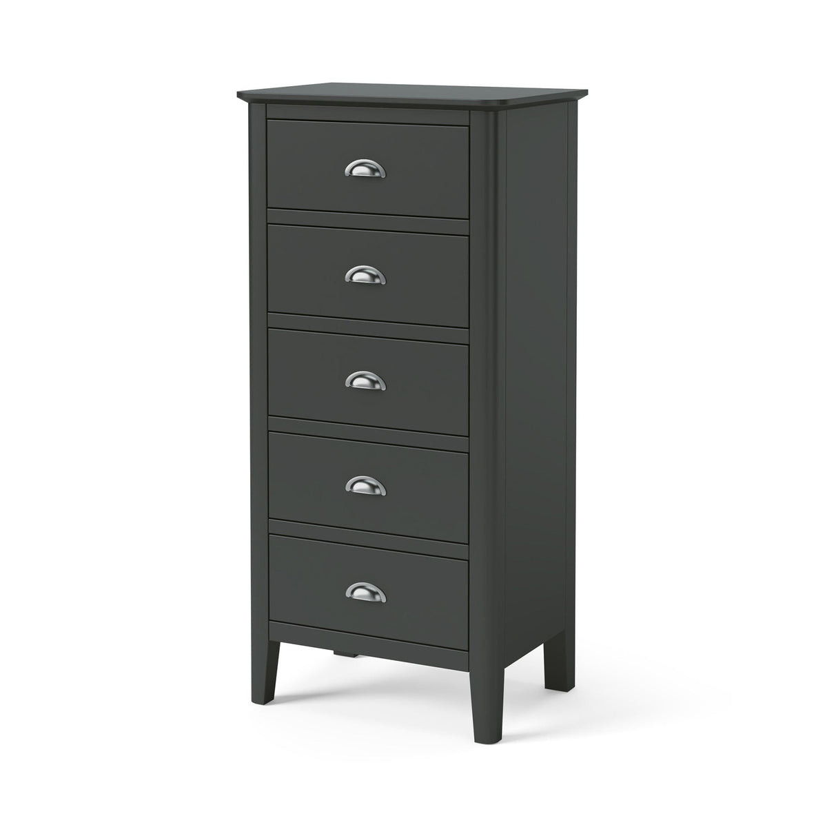 Dumbarton Charcoal Tallboy Chest with 5 Drawers | Dark Grey – Roseland ...