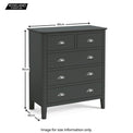Dumbarton Charcoal Grey 2 over 3 Chest of Drawers - Size Guide