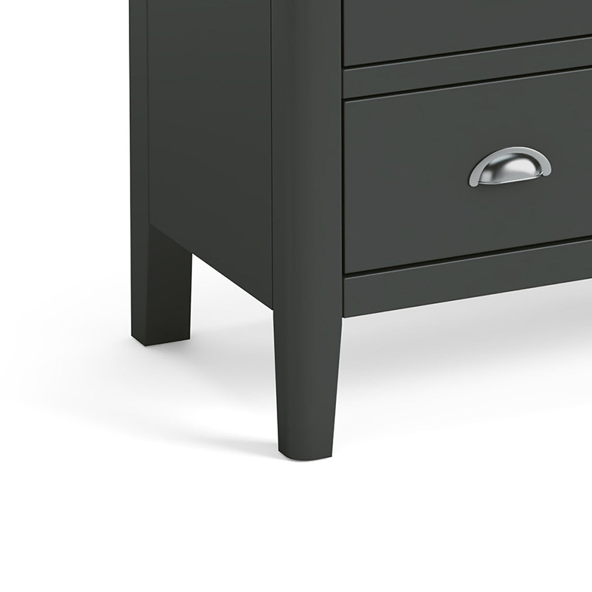 Dumbarton Charcoal Grey 2 over 3 Chest of Drawers - Close up of feet