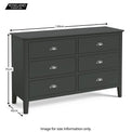 Dumbarton Charcoal Grey 3 over 3 Large Chest of Drawers - Size Guide