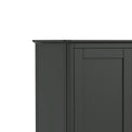 Dumbarton Charcoal Grey 2 Door Double Wardrobe with Drawer - Close up of top