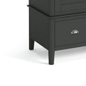 Dumbarton Charcoal Grey 2 Door Double Wardrobe with Drawer - Close up of feet
