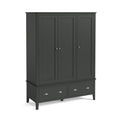 Dumbarton Charcoal Grey 3 Door Triple Wardrobe with Drawers from Roseland Furniture