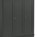 Dumbarton Charcoal Grey 3 Door Triple Wardrobe - Close up of wardrobe doors