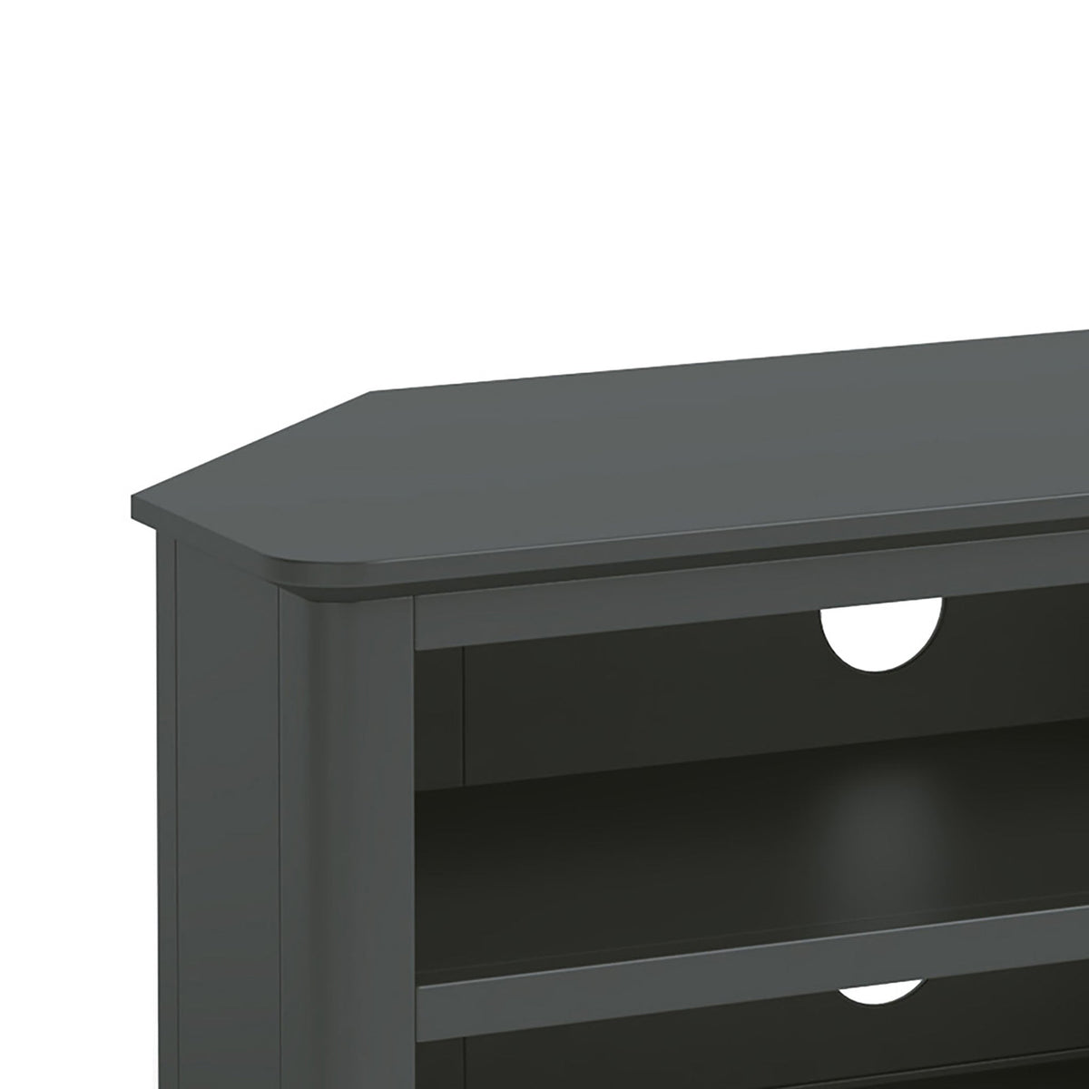 Dumbarton Charcoal Grey 95cm Corner TV Unit - Close up of top