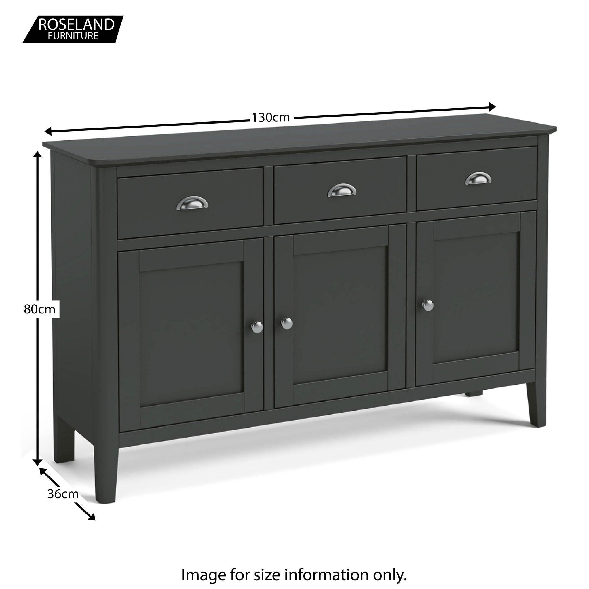 Charcoal outlet buffet table
