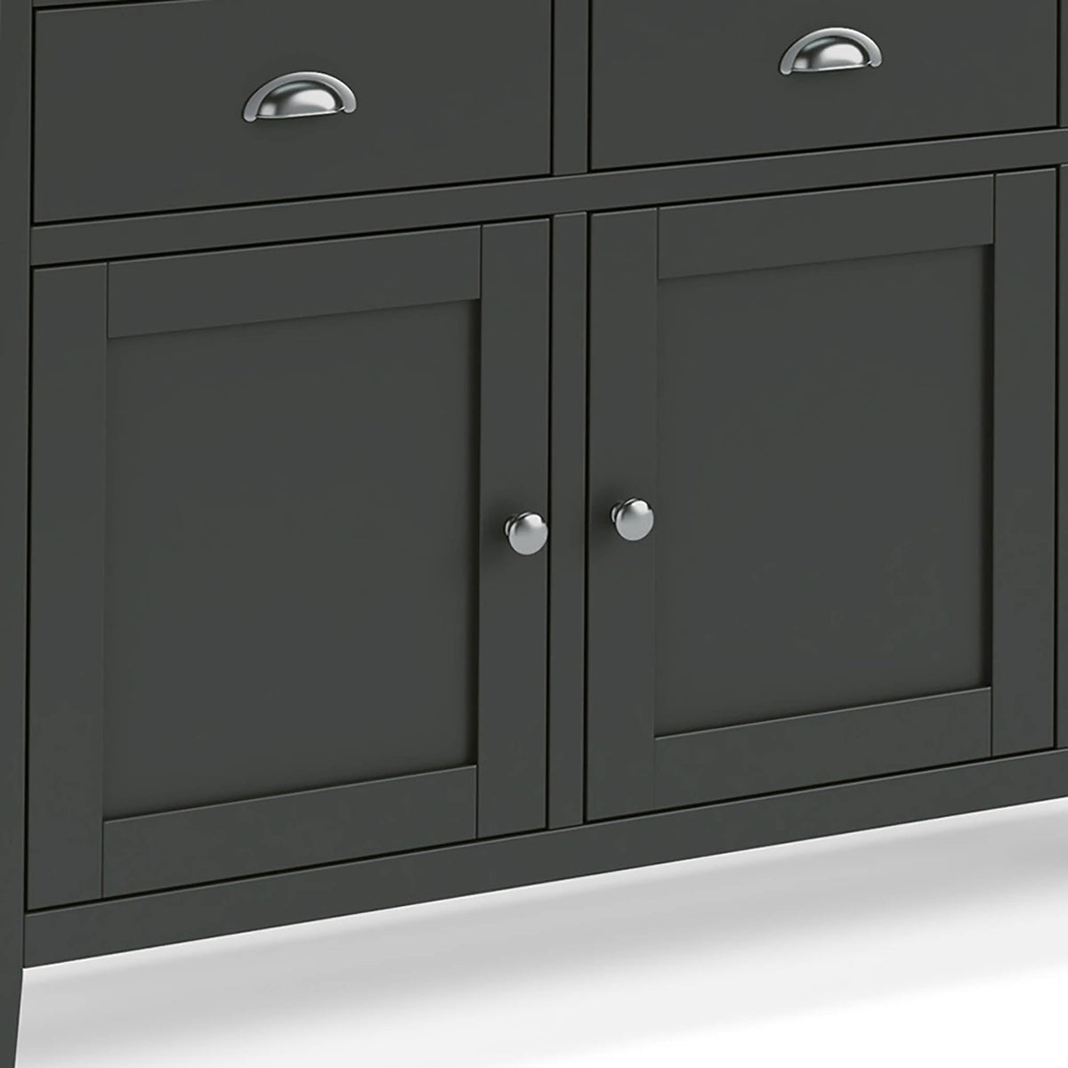 Dumbarton Charcoal Grey Large 3 Door Sideboard - Close up of cupboard door