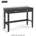 Dumbarton Charcoal Home Office Desk - Size Guide