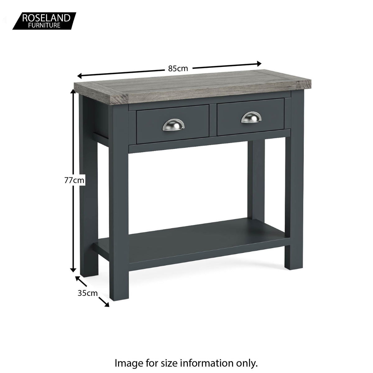 Dimensions - Bristol Charcoal Console Table