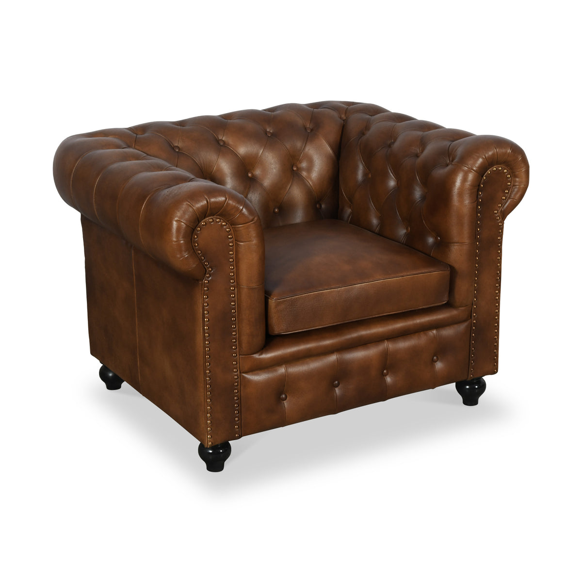 Nina Leather Chesterfield Armchair from Roseland