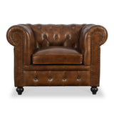 Nina Leather Chesterfield Armchair from Roseland