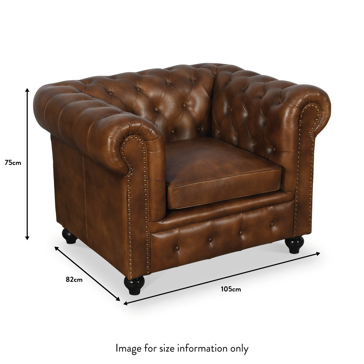 Nina Leather Chesterfield Armchair from Roseland