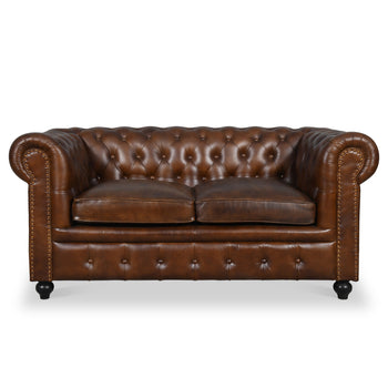 Nina Leather Chesterfield 2 Seat Sofa
