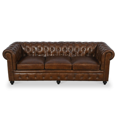 Nina Leather Chesterfield 3 Seat Sofa
