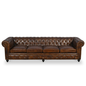 Nina Leather Chesterfield 4 Seat Sofa