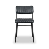 Roger Leather Pleated Back Dining Chair from Roseland