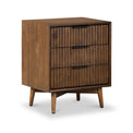Oskar 3 Drawer Grooved Bedside Table from Roseland Furniture