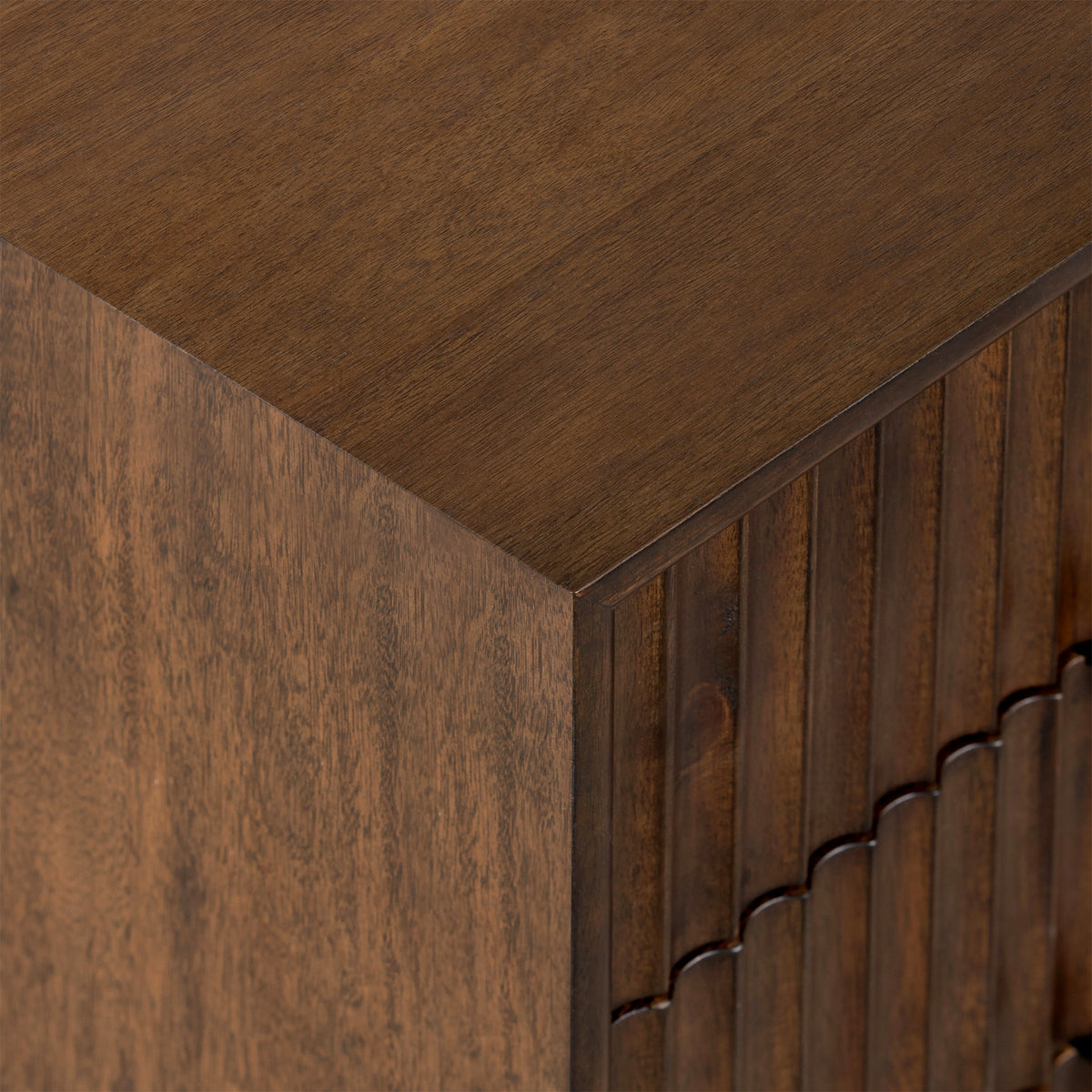 Oskar 3 Drawer Grooved Wooden Bedside Table