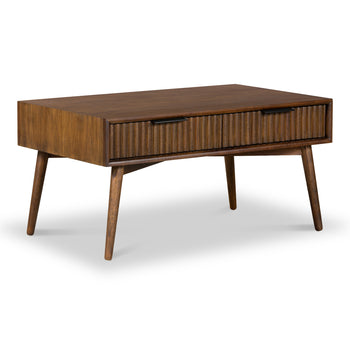 Oskar 2 Drawer Grooved Coffee Table