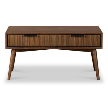 Oskar 2 Drawer Grooved Coffee Table
