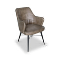 Billie Olive Green Leather Carver Dining Chair from Roseland Furniture