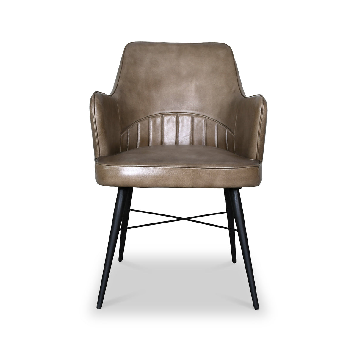 Billie Olive Green Leather Carver Dining Chair from Roseland Furniture