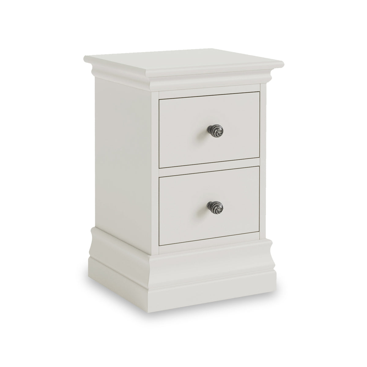 Porter Grey 2 Drawer Narrow Bedside Table from Roseland Furniture