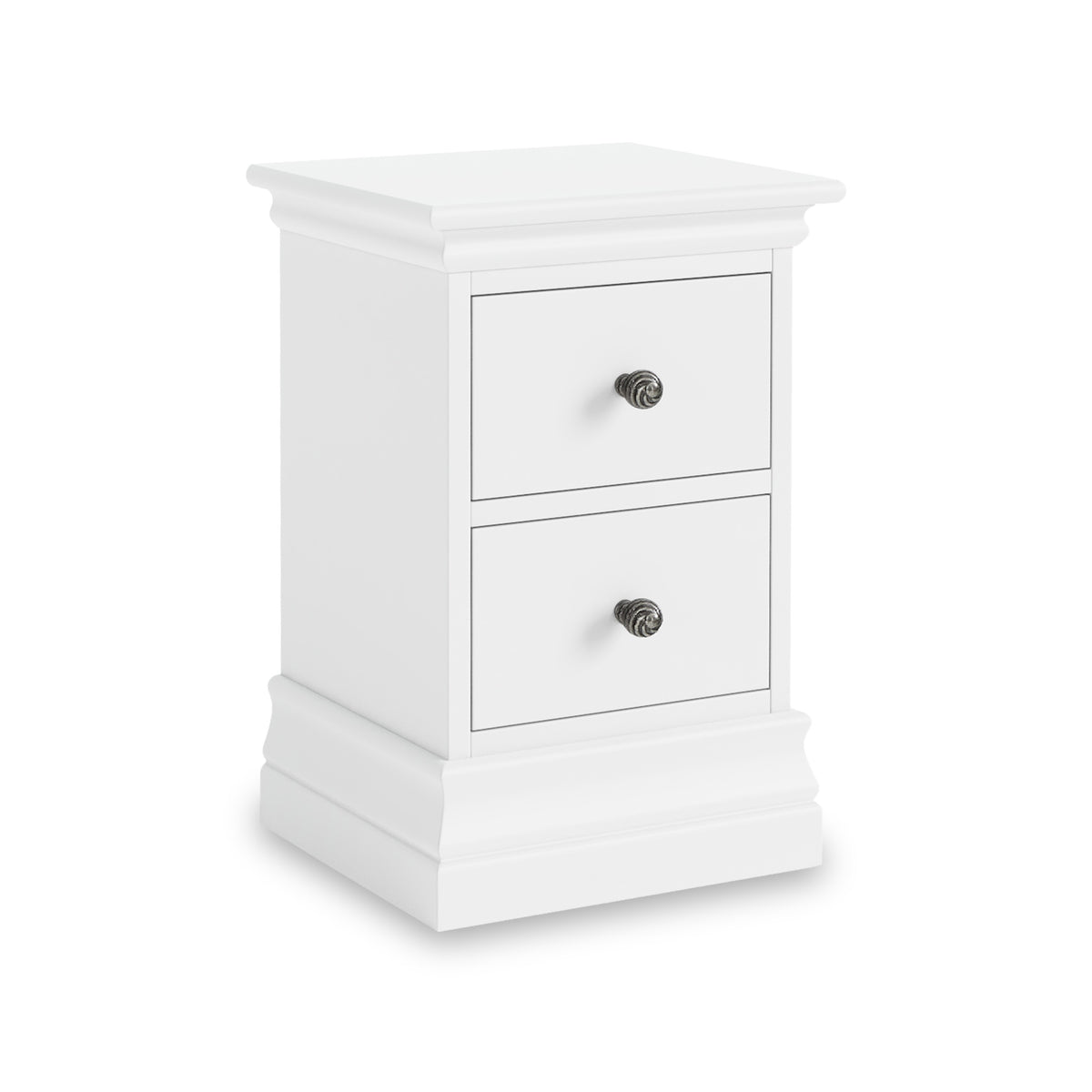 Porter White 2 Drawer Narrow Bedside Table from Roseland Furniture