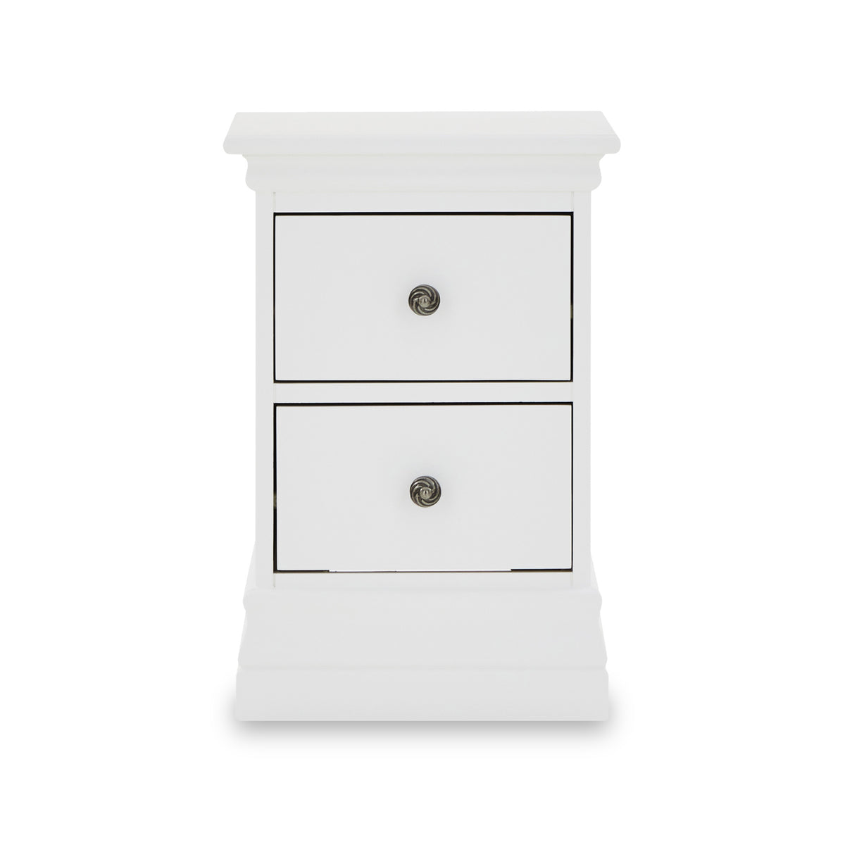 Porter White 2 Drawer Narrow Bedside Cabinet