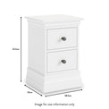 Porter White 2 Drawer Narrow Bedside Table dimensions