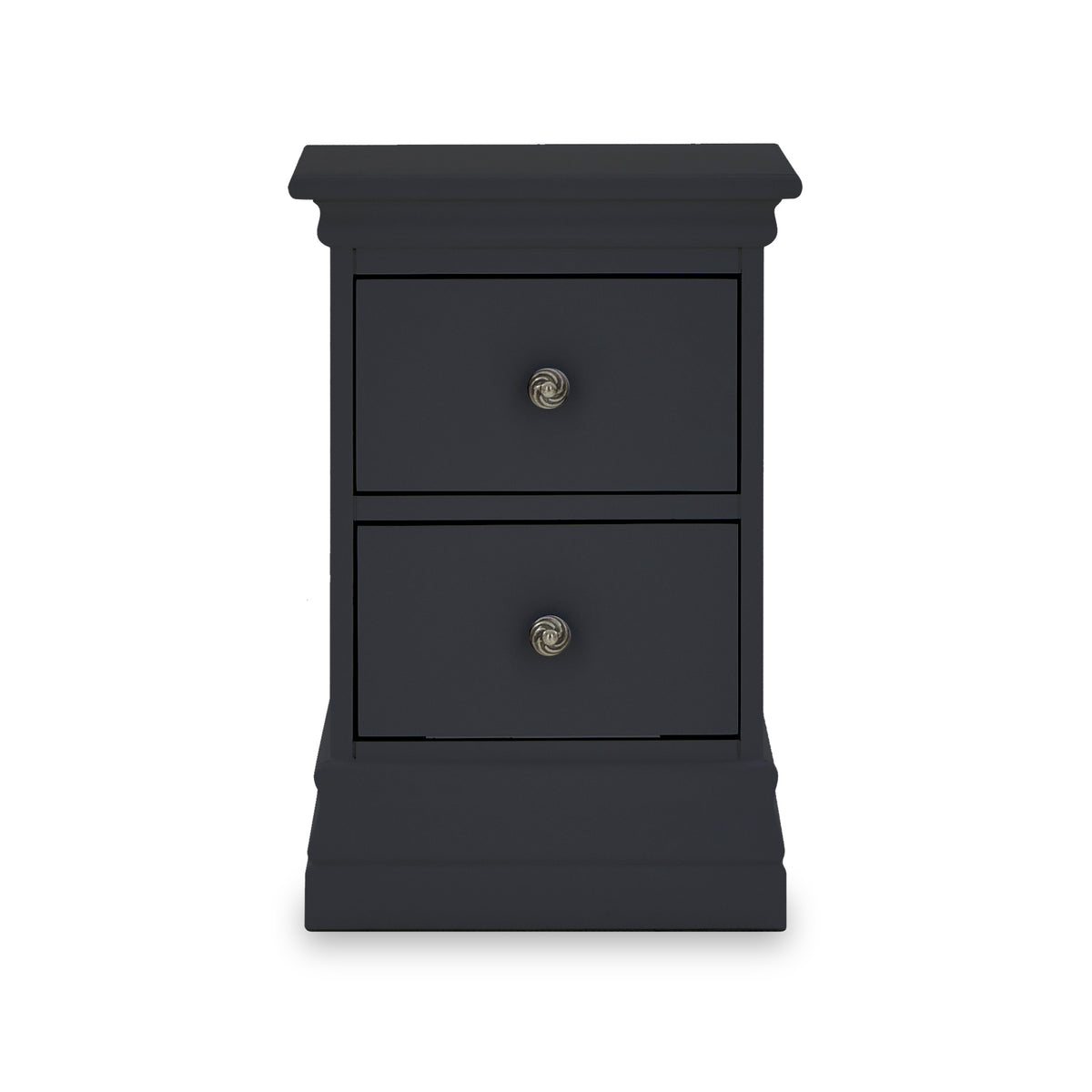 Porter Charcoal 2 Drawer Narrow Bedside Cabinet