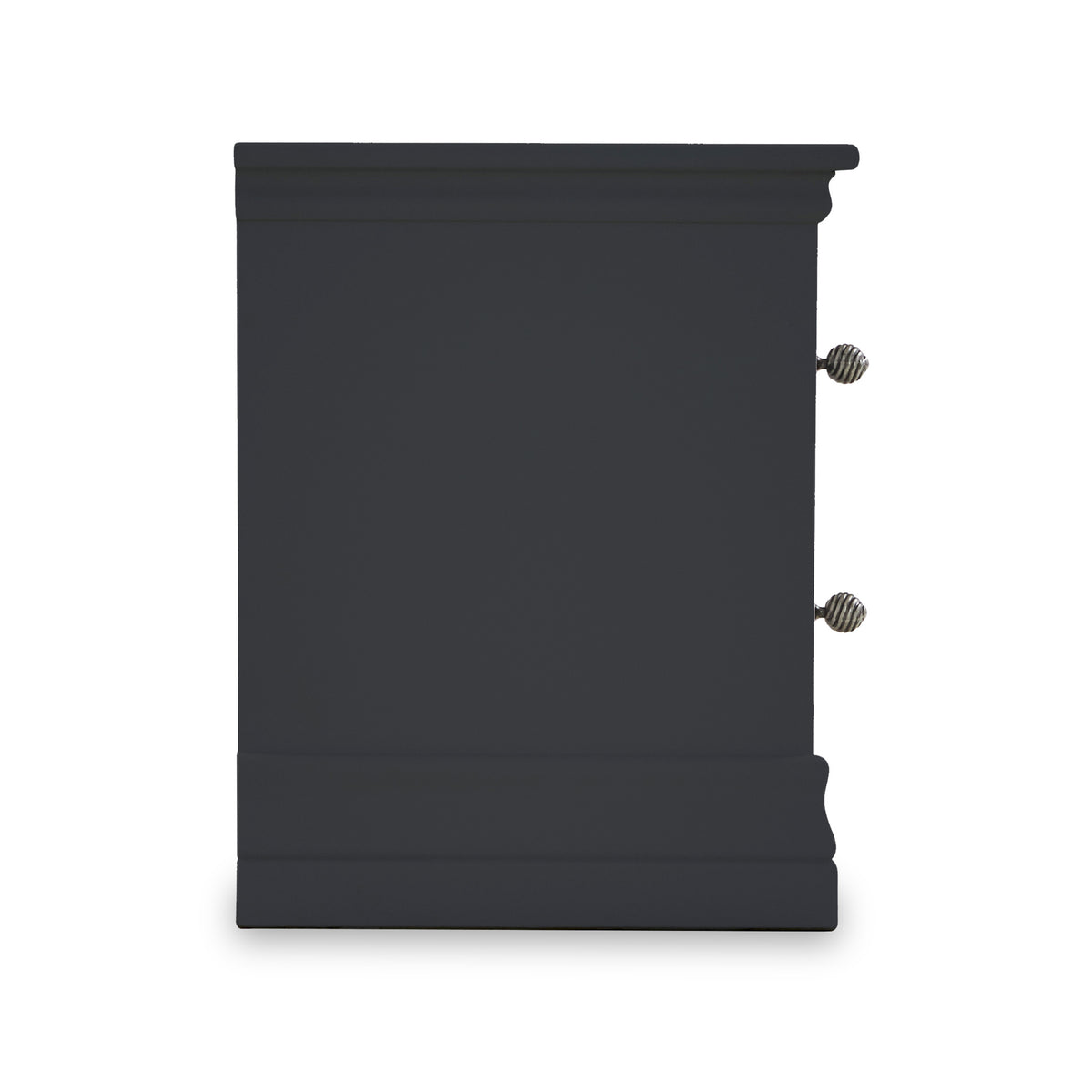 Porter Charcoal 2 Drawer Narrow Bedside Table