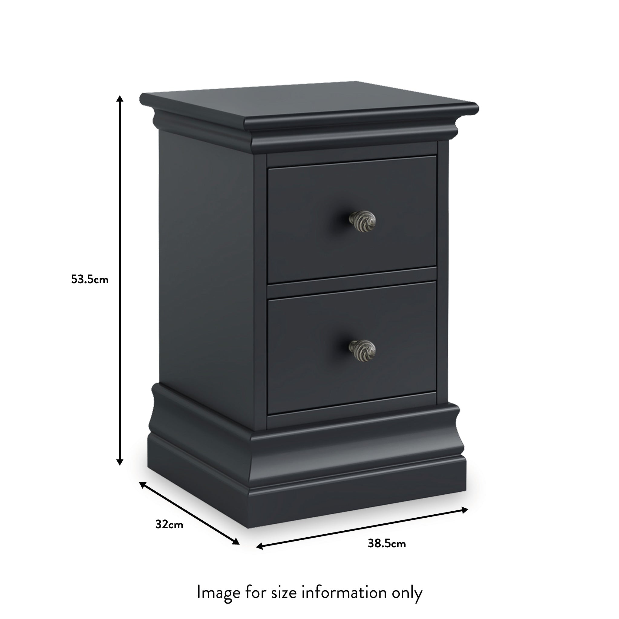 Porter 2 Drawer Narrow Bedside Table