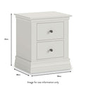 Porter Grey 2 Drawer Bedside Table dimensions