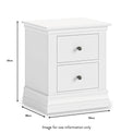 Porter White 2 Drawer Bedside Table dimensions