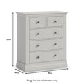 Porter Grey 2 Over 3 Chest of Drawers dimensions