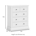 Porter White 2 Over 3 Chest of Drawers dimensions