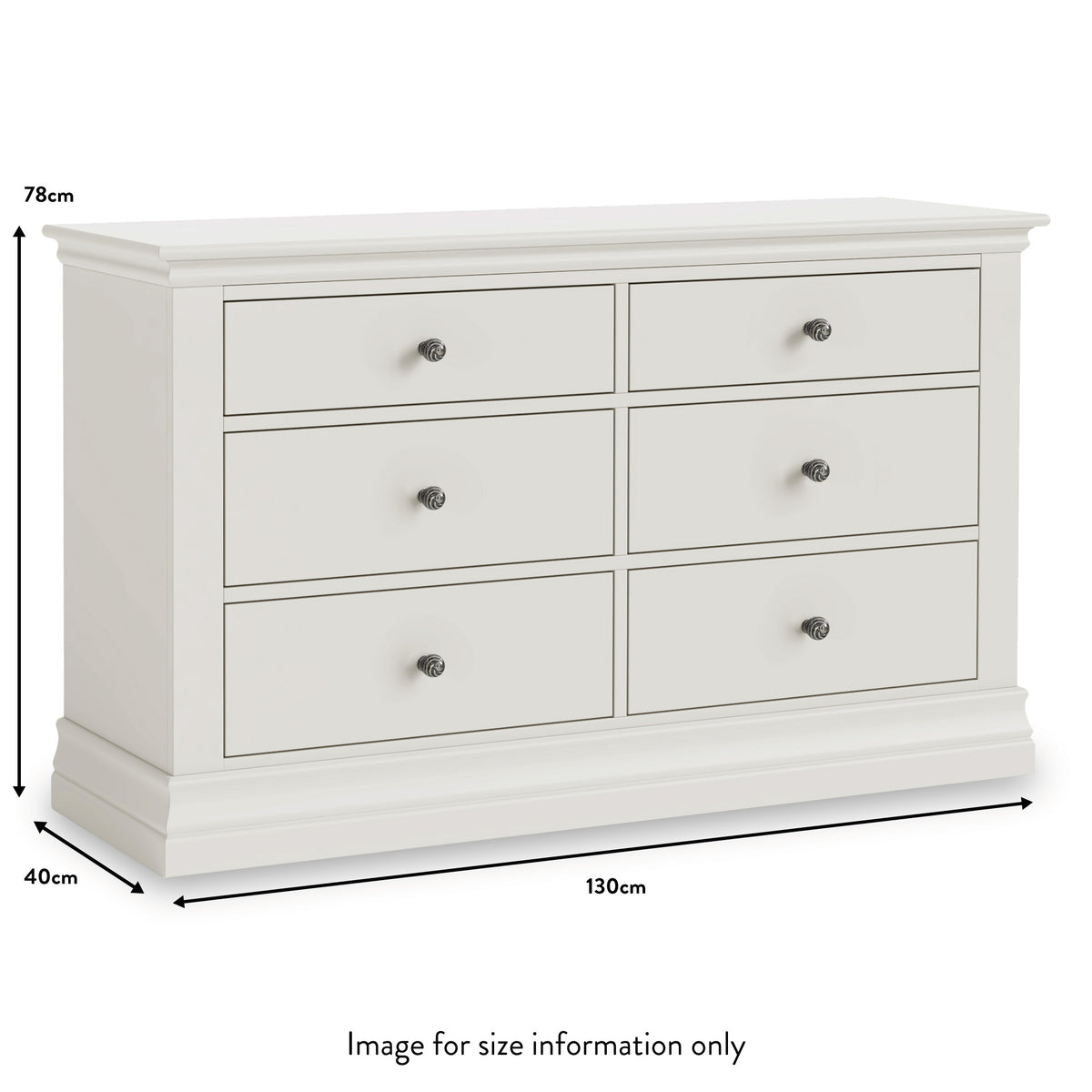 Porter Grey 6 Drawer Wide Chest dimension