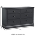 Porter Charcoal 6 Drawer Wide Chest dimensions