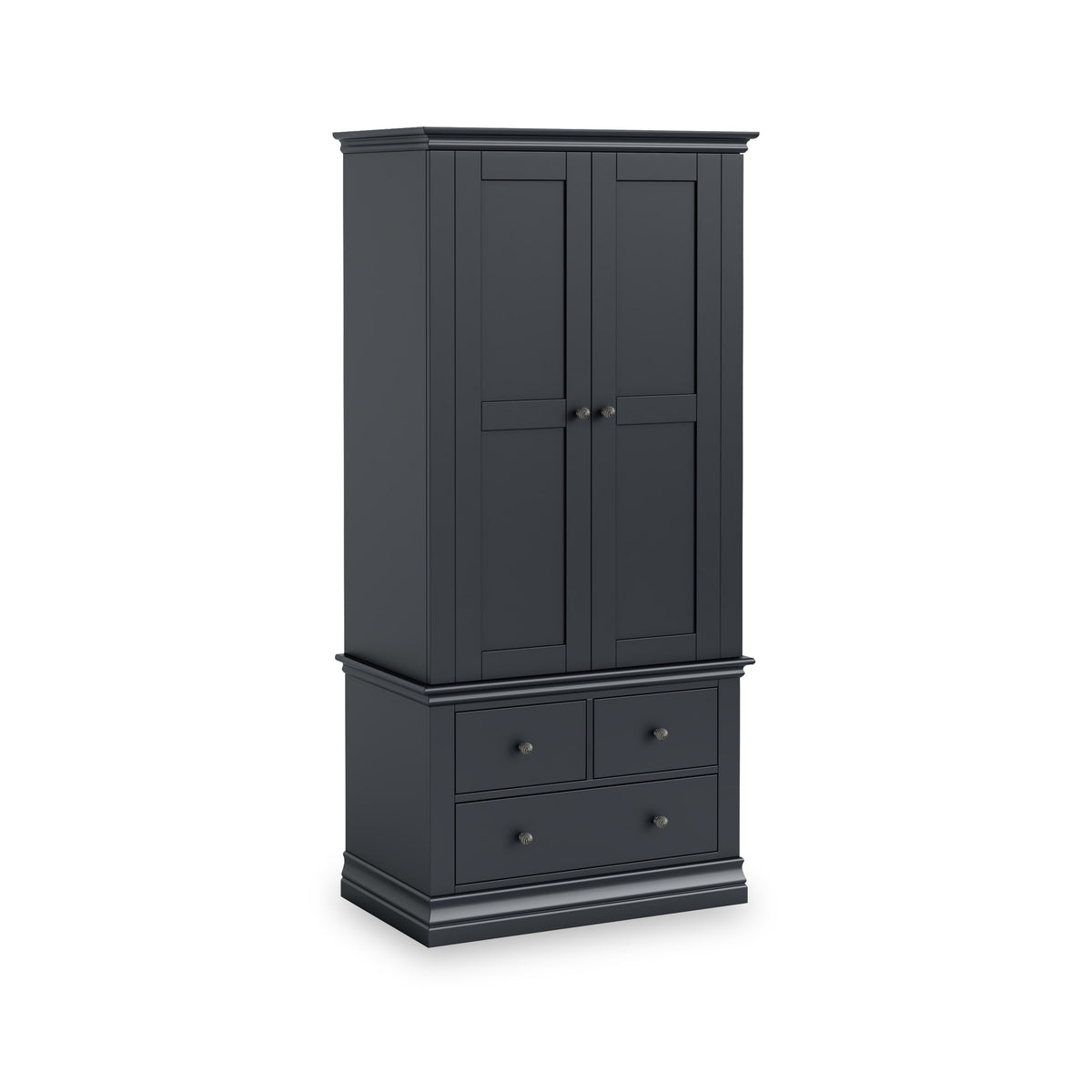 Porter Charcoal 2 Door 3 Drawer Double Wardrobe from Roseland Furniture