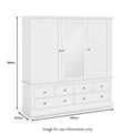 Porter White Triple Wardrobe with 6 Drawers dimensions