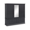 Porter Charcoal Triple Wardrobe with 6 Drawers from Roseland Furniture