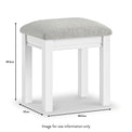 Porter White Upholstered Dressing Table Stool dimensions