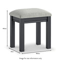 Porter Charcoal Upholstered Dressing Table Stool dimensions