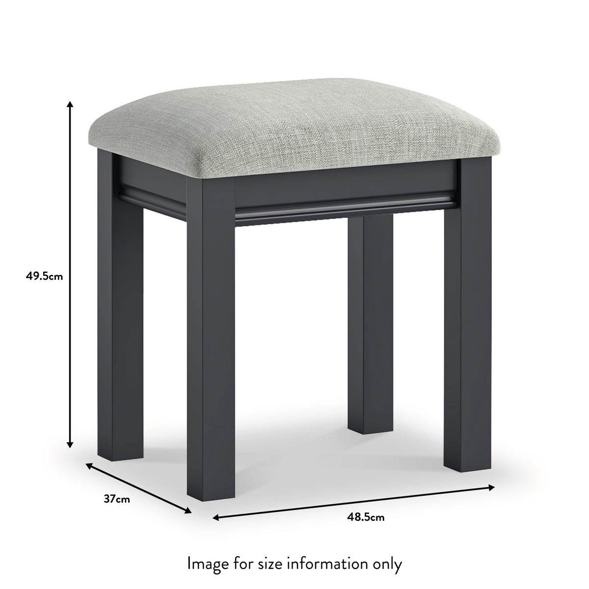 Dressing Rool Stool Porter Upholstered Dressing Table Stool | White, Grey, Charcoal