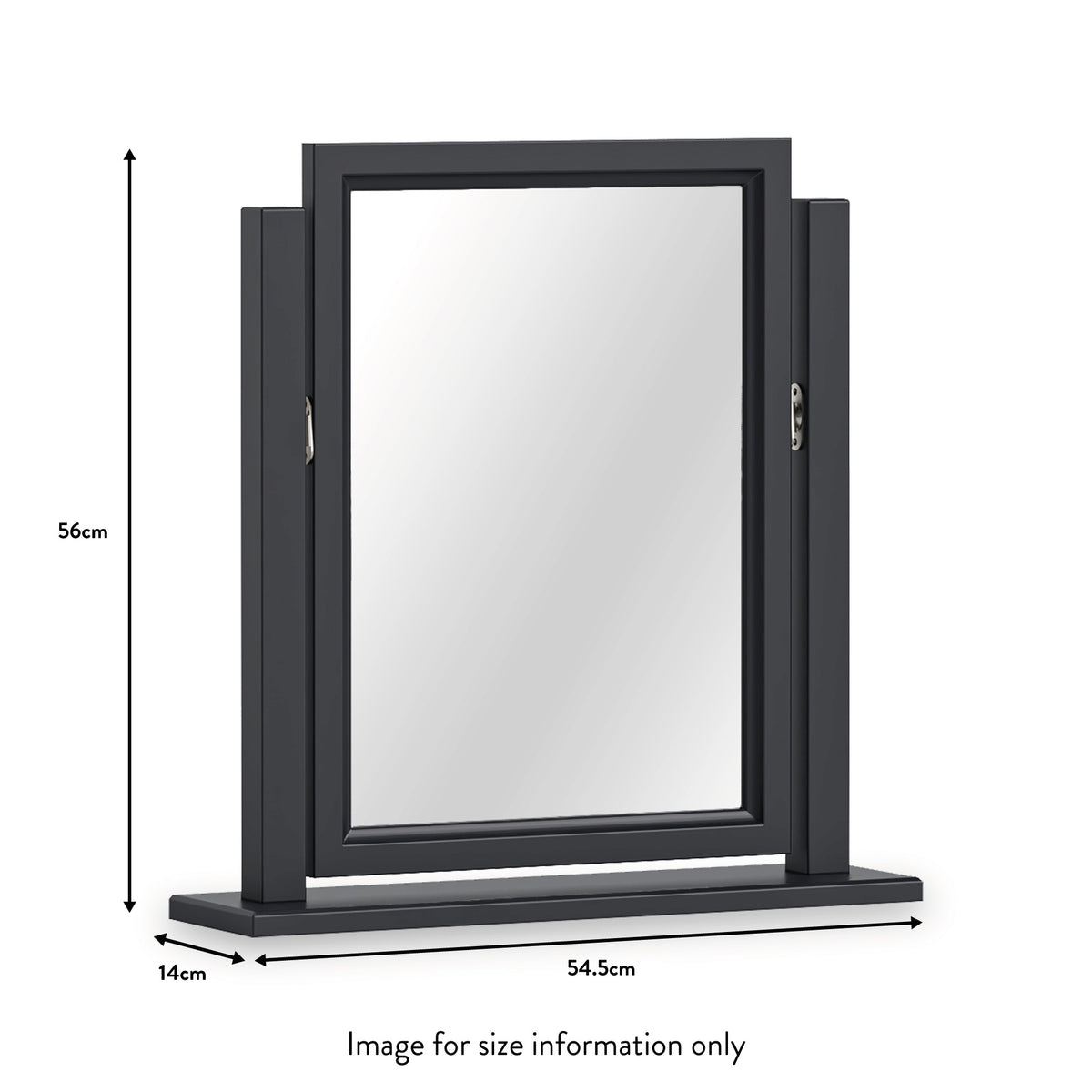 Porter Charcoal Tilting Vanity Mirror dimensions